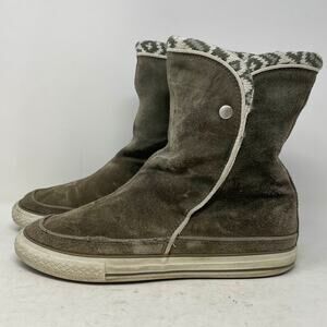 Converse Beverly Suede High Top Boots Knit Lining Womens Size 9